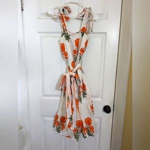 Victoria Dunn King Street midi dress in Crisp Tangerine size M NWOT